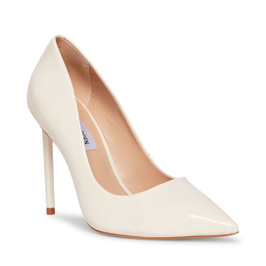 White Steve Madden Vala Patent Women's Heels | PH 3754SAQ